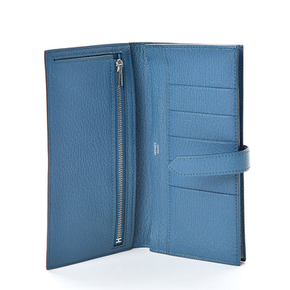 Hermes Chevre Mysore Bearn Gusset Wallet Bleu de Galice 5 of 8