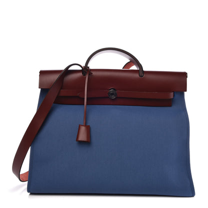 Hermes Toile Vache Hunter Herbag Zip 39 MM Bleu Orage Rouge H 3 of 10