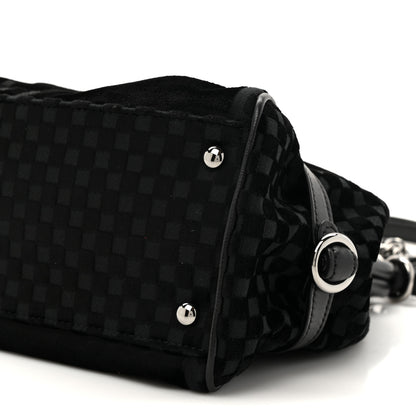 Chanel Velvet Checkered Kiss Lock Shoulder Bag Black 9 of 10