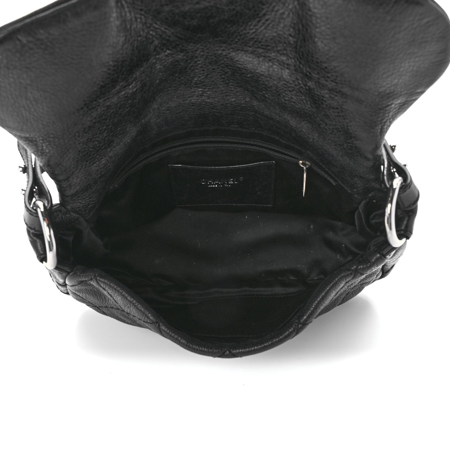 Glazed Calfskin Stitched On The Road Flap Black