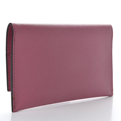 Prada Saffiano Greche Card Holder Peonia Turchese White 4 of 9