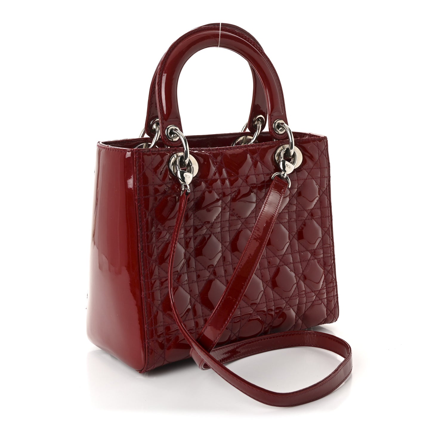 Patent Cannage Medium Lady Dior Red