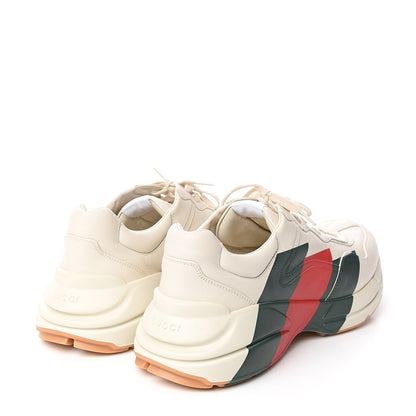 Gucci Calfskin Web Printed Mens Rhyton Sneakers 13 Mystic White 4 of 9