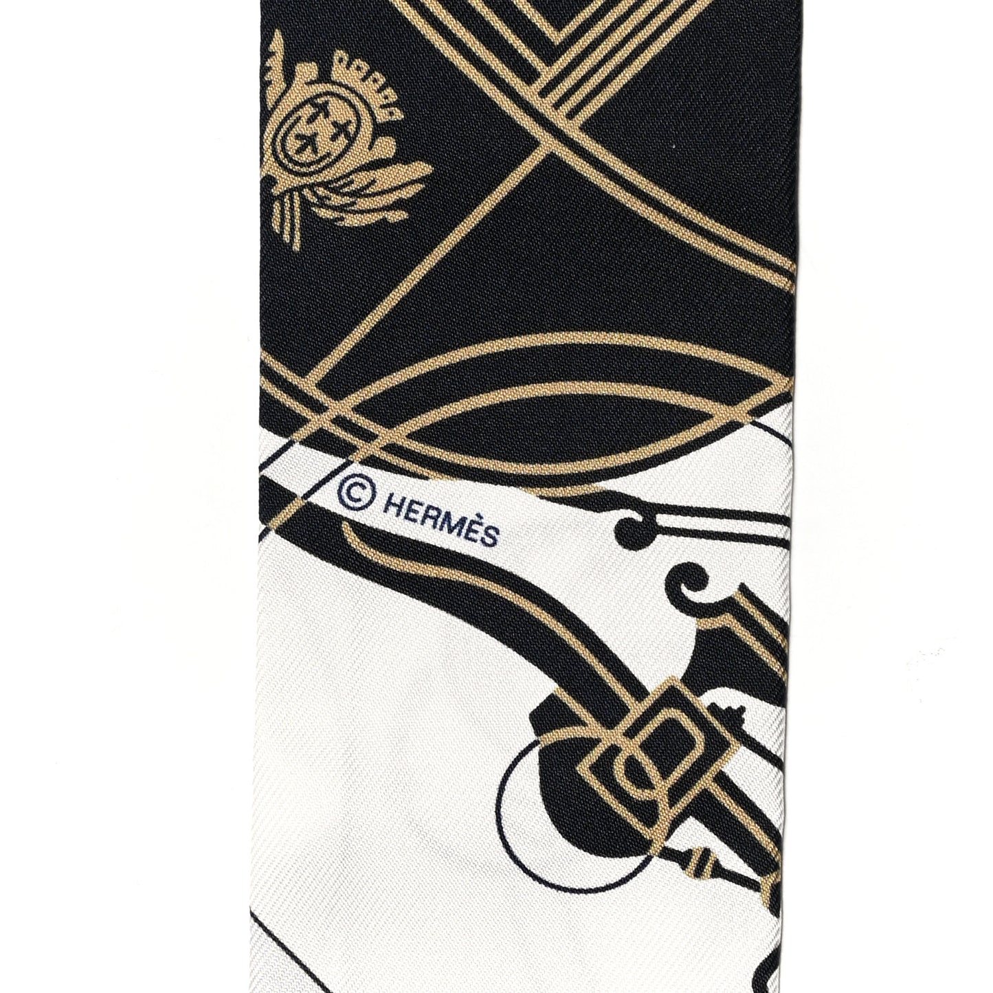 Silk Ex-Libris Twilly White Marine Gris