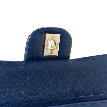 Chanel Caviar Quilted Medium Double Flap Blue 7 of 11