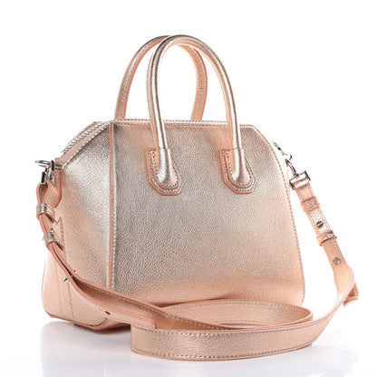 Givenchy Metallic Sugar Goatskin Mini Antigona Light Pink 3 of 9