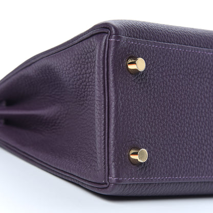 Hermes Togo Kelly Retourne 25 Raisin 8 of 38