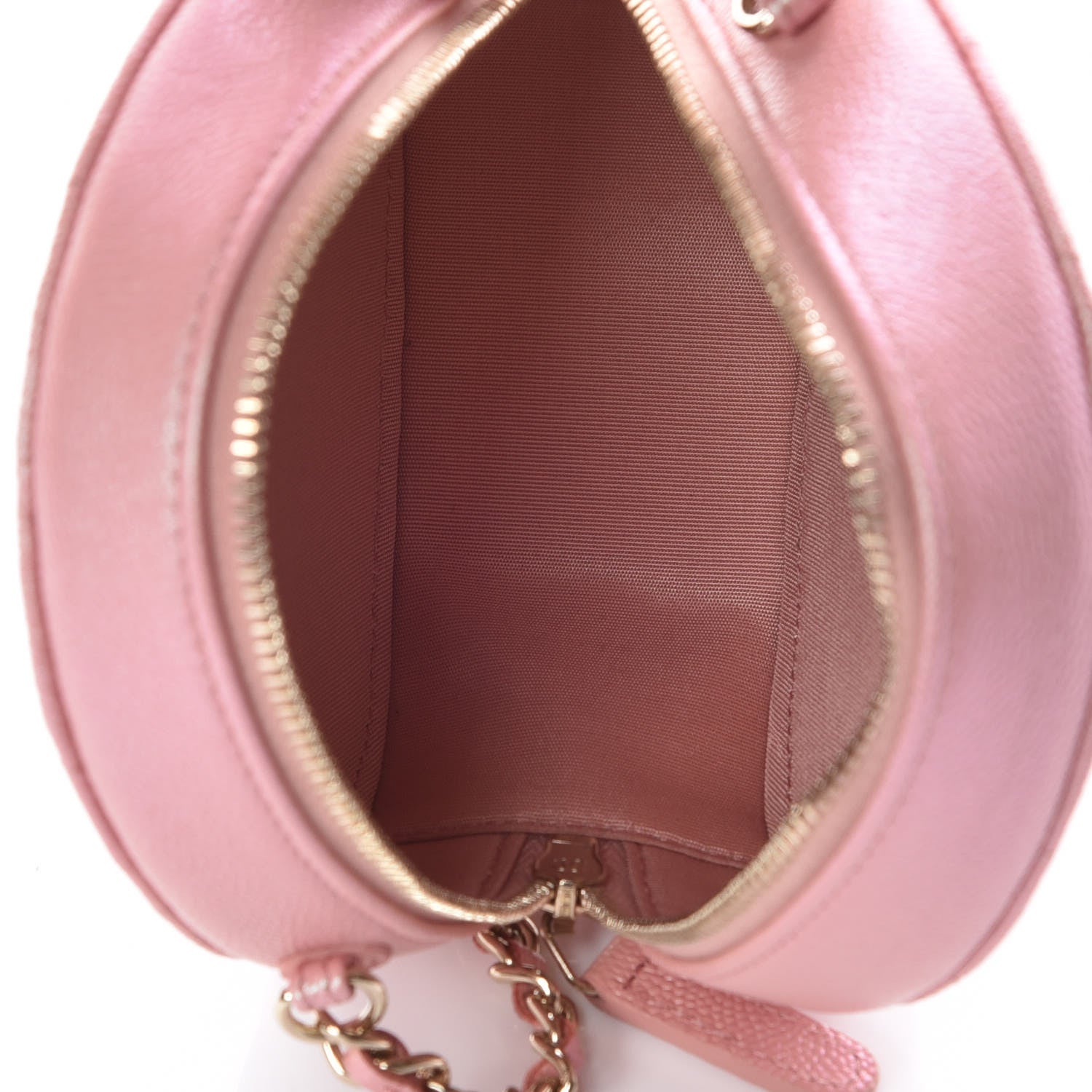 Chanel Iridescent Caviar Resin Quilted Round Clutch With Chain Pink 5 of 8