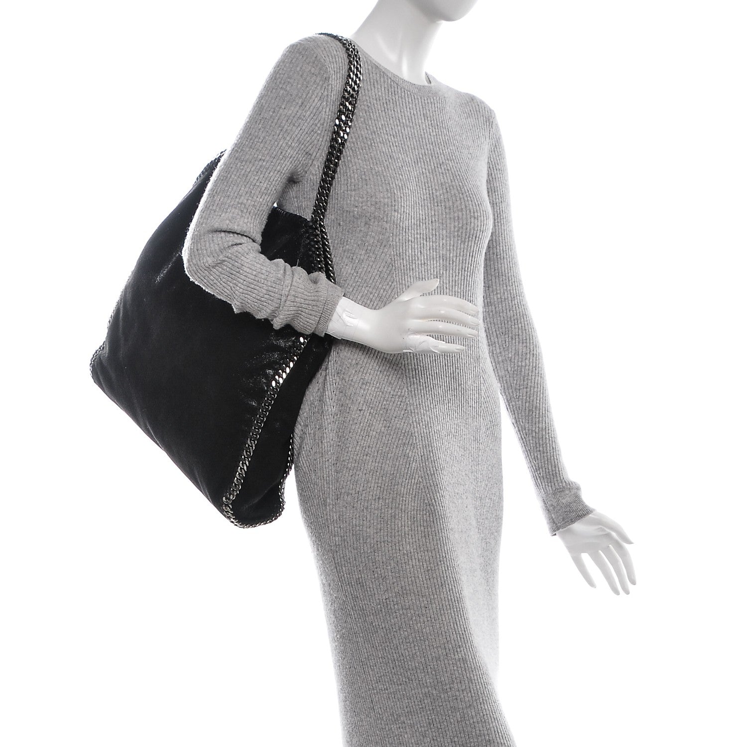 Stella McCartney Shaggy Deer Big Falabella Tote Black 2 of 7