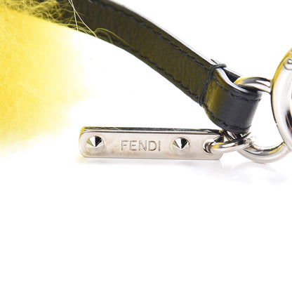 Fendi Fox Mink Rabbit Fur Vitello Dolce Flashy Monster Bag Bug Charm Giallo Fluo Multicolor 3 of 4