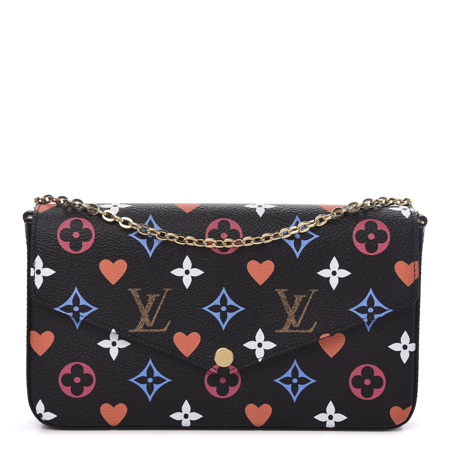 Louis Vuitton Game On Felicie Chain Wallet Black 1 of 10