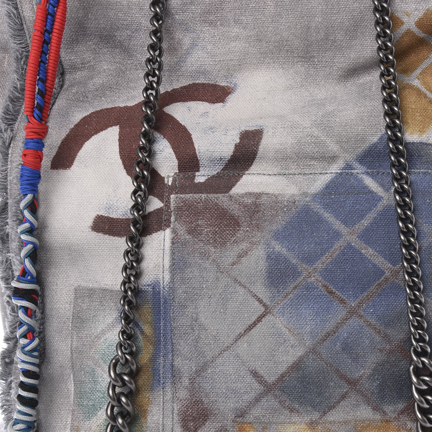 Chanel Canvas Large Graffiti Tote Grey 11 of 12