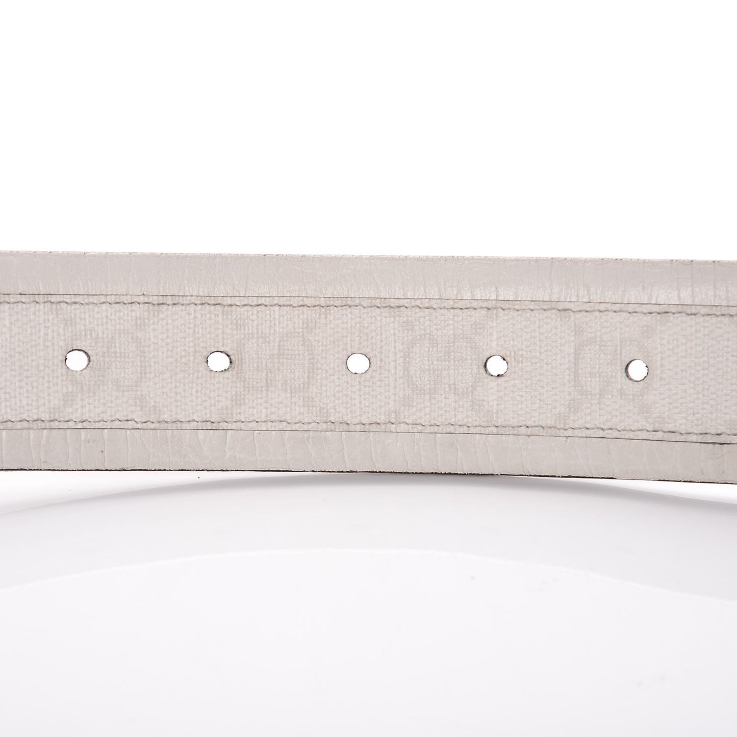 GG Plus Monogram Calfskin Interlocking G 40mm Belt 95 38 White