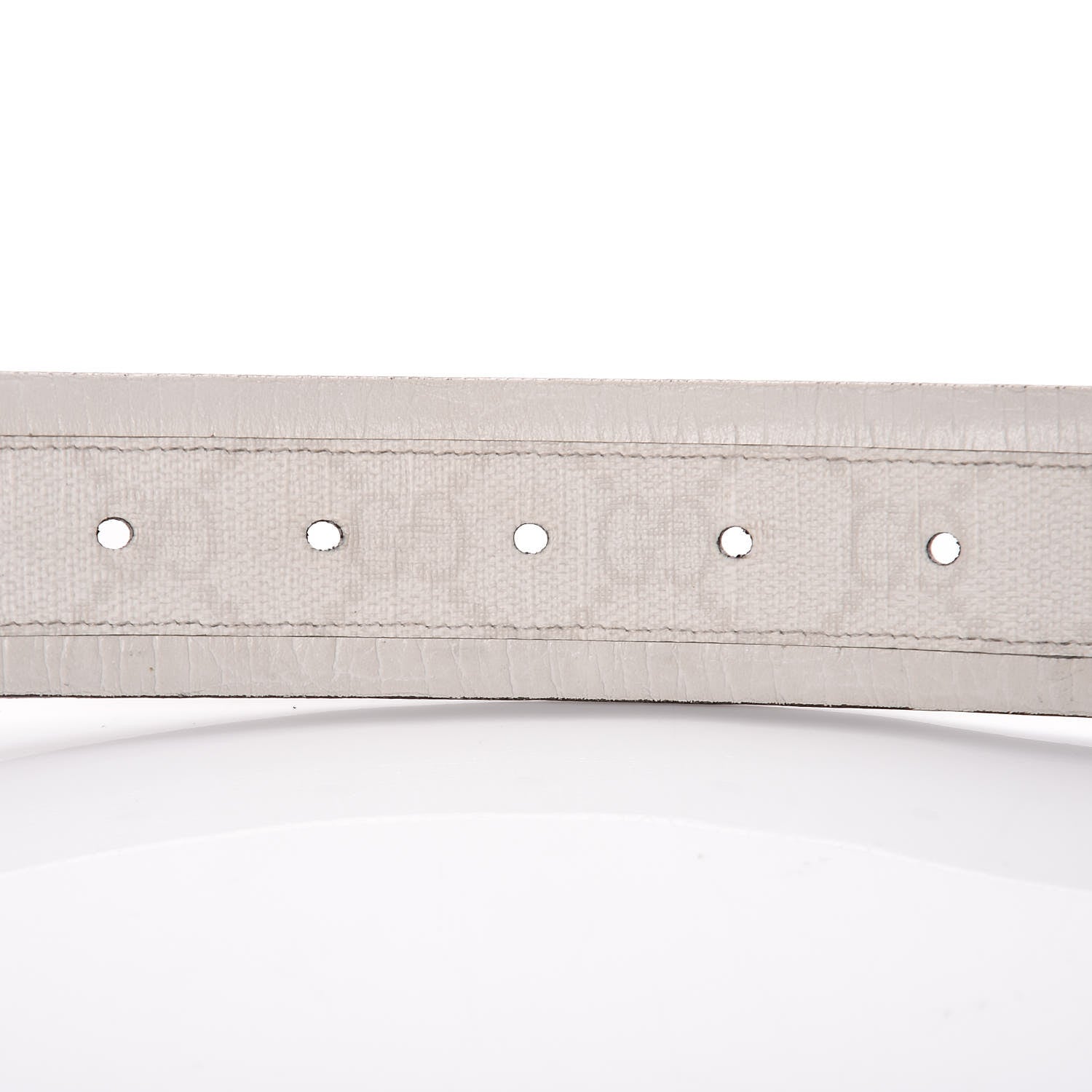 Gucci GG Plus Monogram Calfskin Interlocking G 40mm Belt 95 38 White 5 of 16