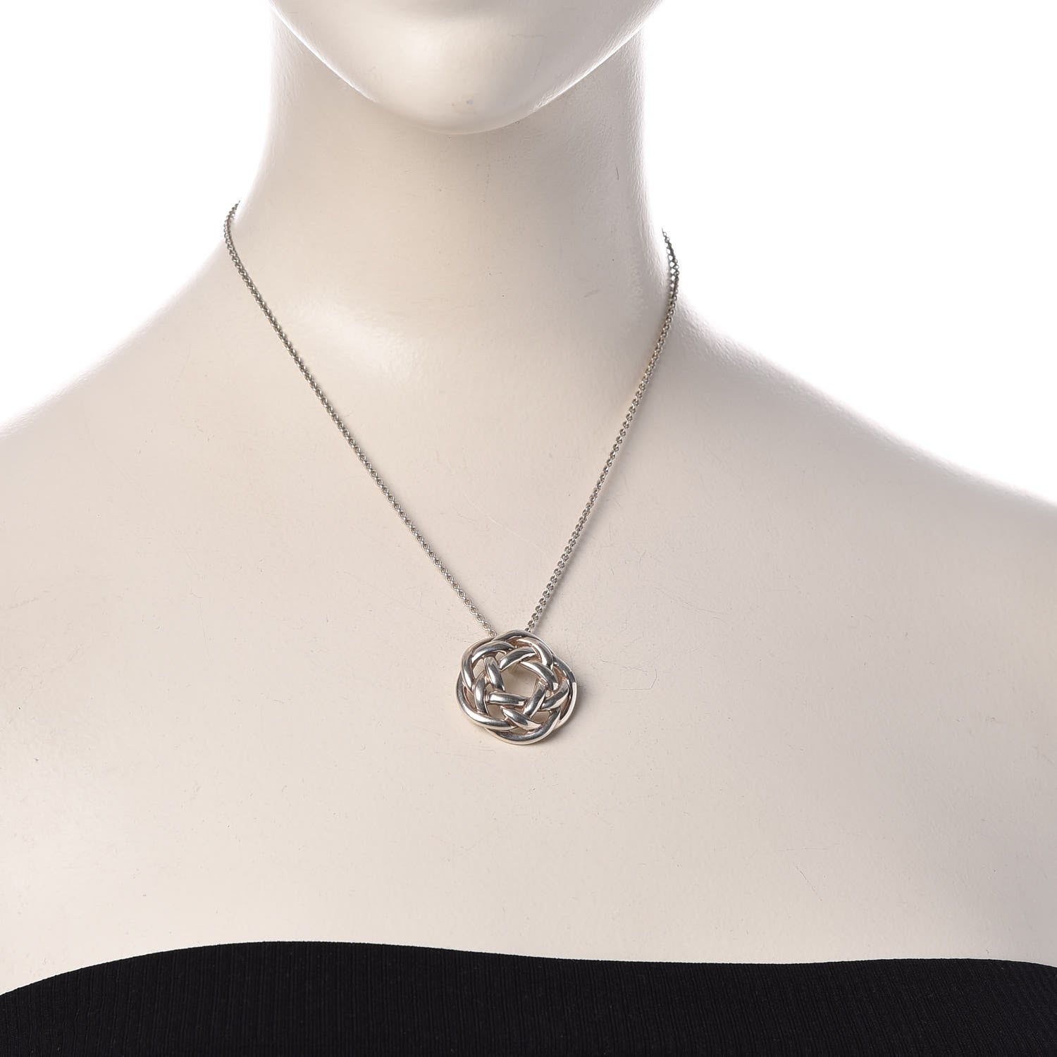 Tiffany Sterling Silver Love Knot Pendant Necklace 2 of 7