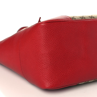 Gucci Monogram Bree Zippered Tote Beige Red 8 of 9