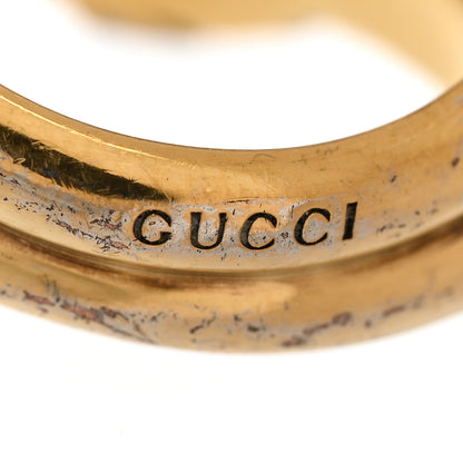 Gucci Tiger Heads Double Wrap Ring 53 6.25 Aged Gold Red 5 of 5