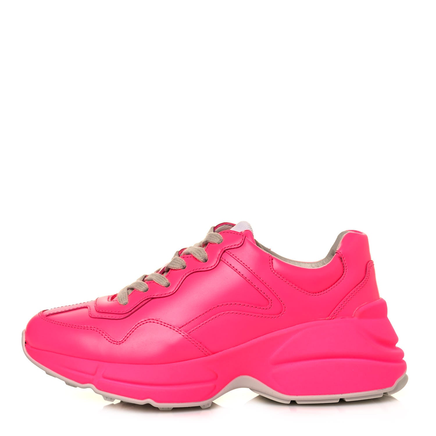 Gucci Calfskin Womens Rhyton Sneakers 36.5 Fluo Fuxia 1 of 14