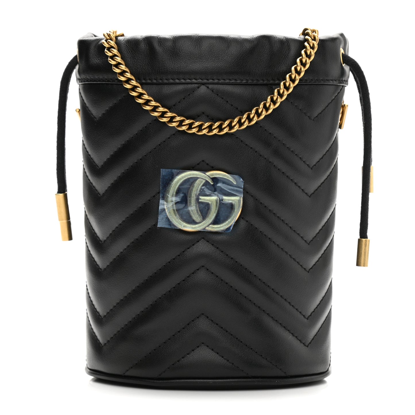 Calfskin Matelasse Mini GG Marmont 2.0 Bucket Bag Black