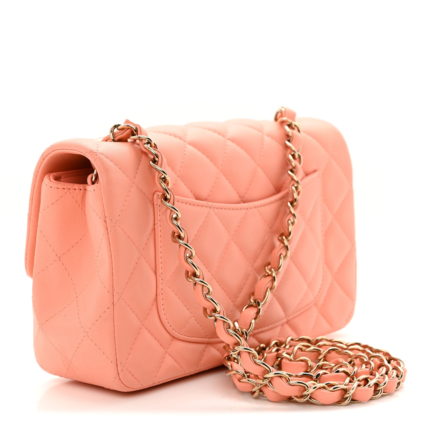 Chanel Lambskin Quilted Mini Rectangular Flap Light Pink 3 of 10