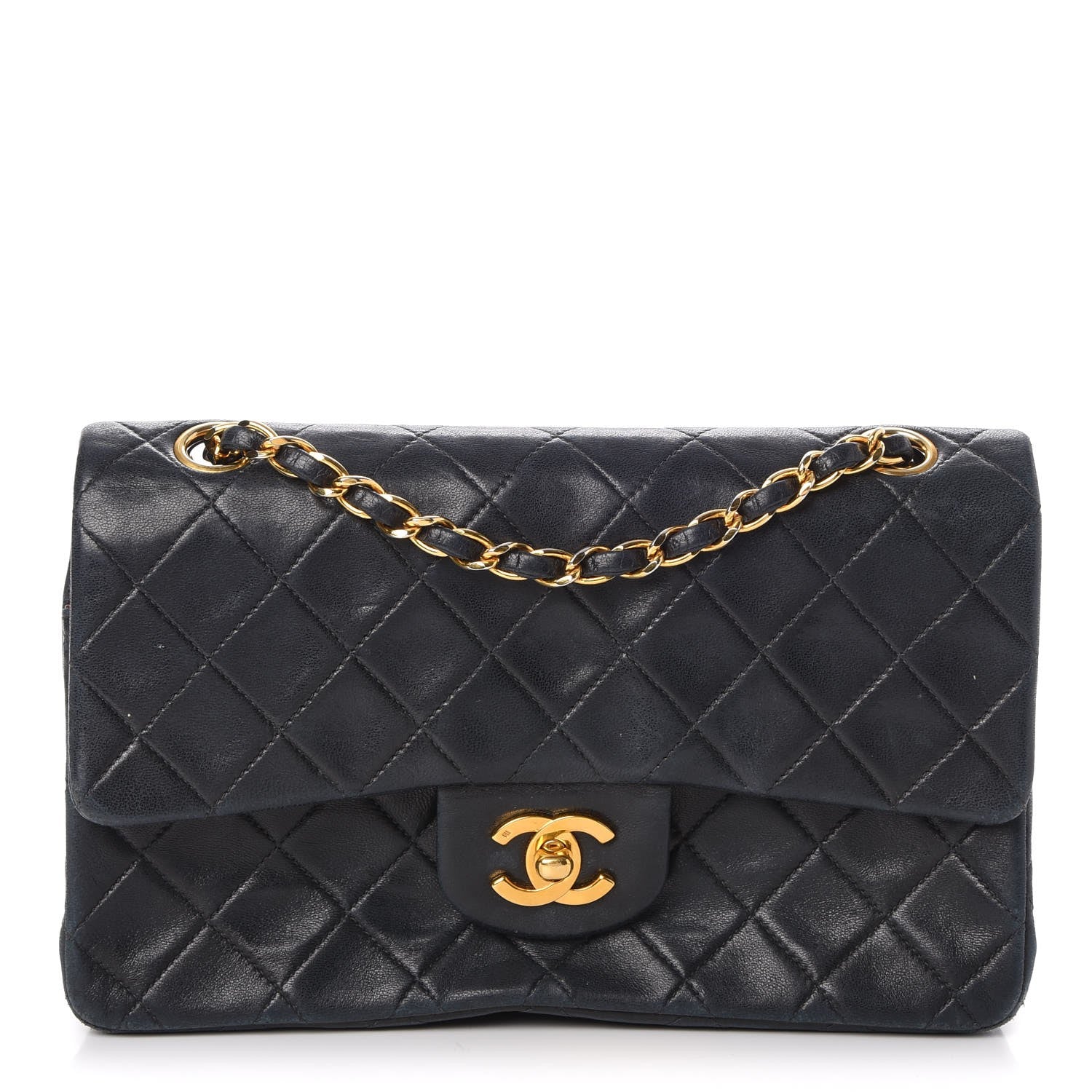 Chanel Lambskin Quilted Small Double Flap Navy 1 of 15