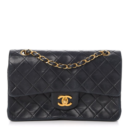 Chanel Lambskin Quilted Small Double Flap Navy 1 of 15