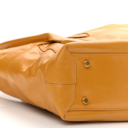 Bottega Veneta Paper Calfskin Maxi Intrecciato Medium Arco Slouch Yellow 9 of 10