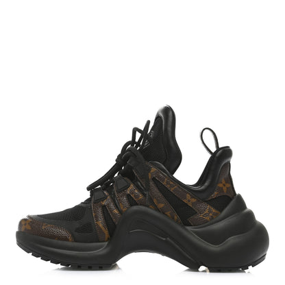 Louis Vuitton Calfskin Patent Monogram LV Archlight Sneakers 37.5 Black 1 of 9
