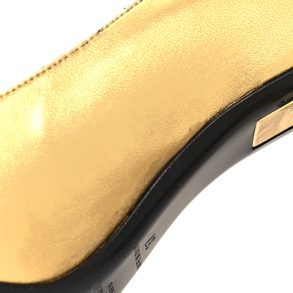 Saint Laurent Calfskin Opyum 85 Pumps 37 Gold 9 of 9
