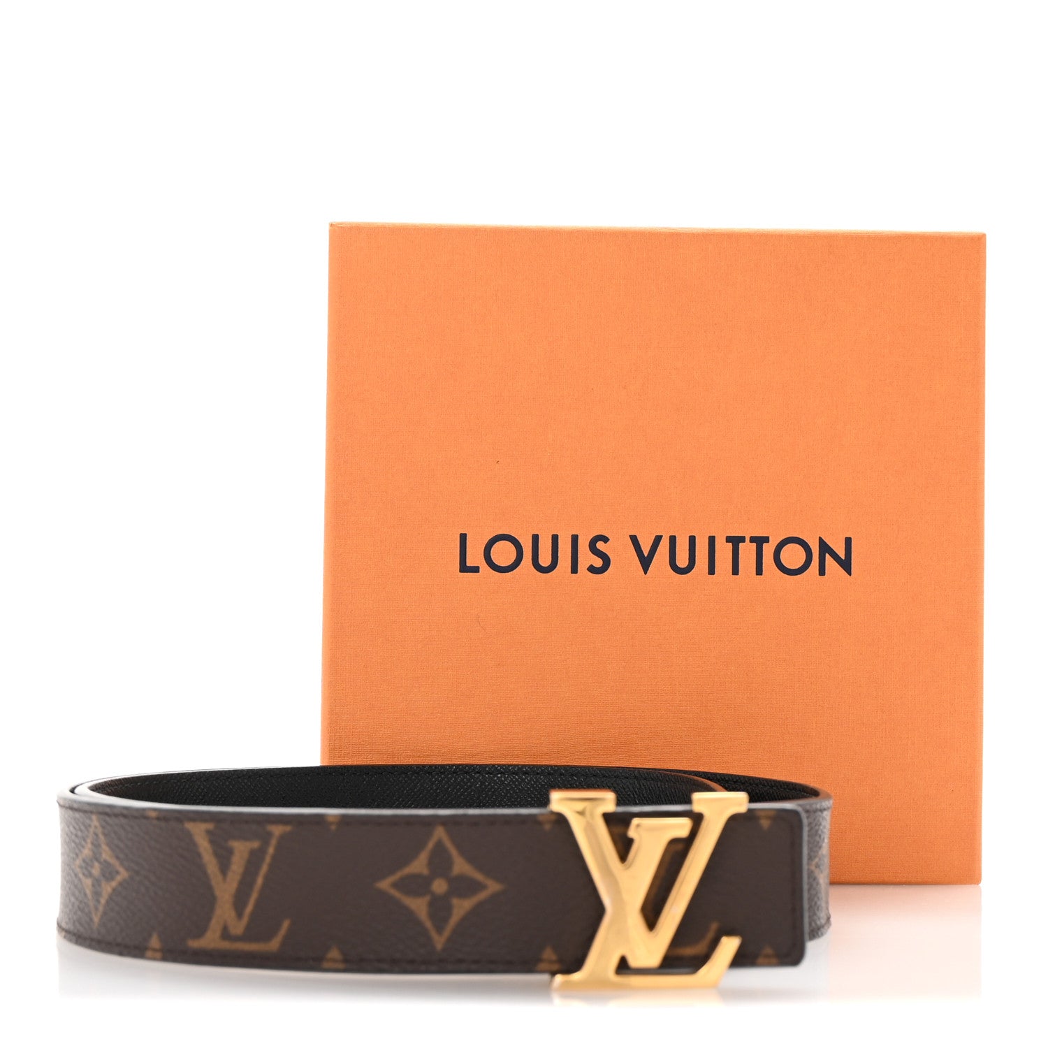 Louis Vuitton Calfskin Monogram 30mm LV Initiales Reversible Belt 80 32 Black 6 of 6