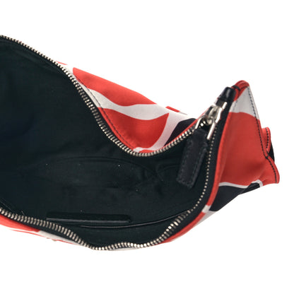 Alexander McQueen Silk Flower Collage De Manta Clutch Red Black White 5 of 8