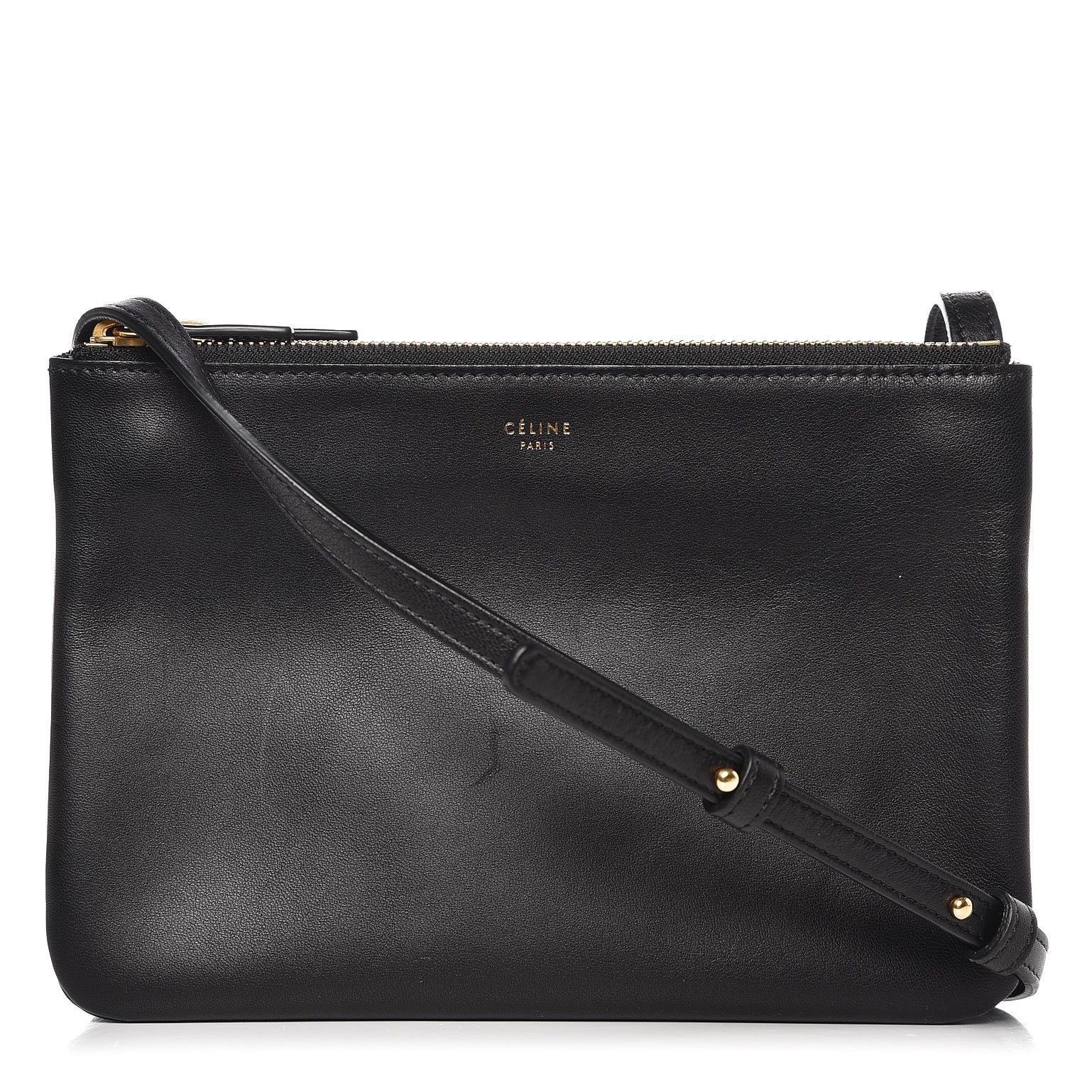 Celine Lambskin Small Trio Crossbody Bag Black 1 of 9