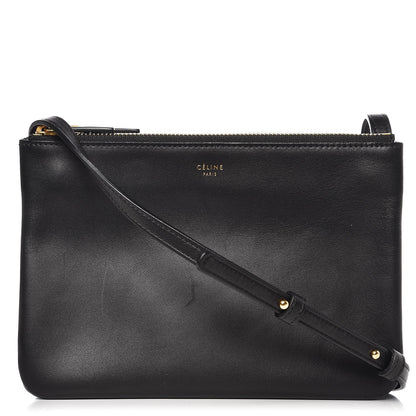 Celine Lambskin Small Trio Crossbody Bag Black 1 of 9