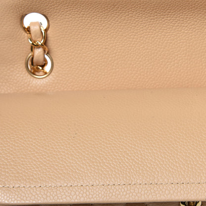 Chanel Caviar Quilted Medium Double Flap Beige Clair 13 of 14