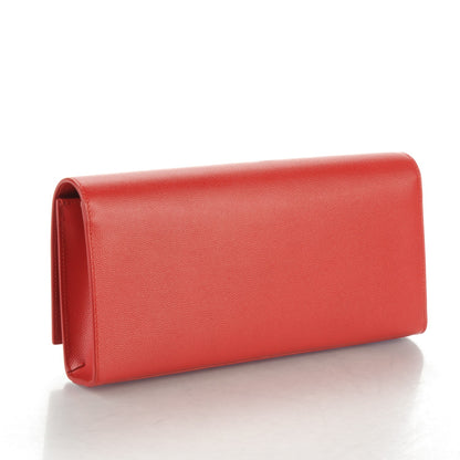 Saint Laurent Grain De Poudre Classic Monogram Clutch New Red 3 of 7
