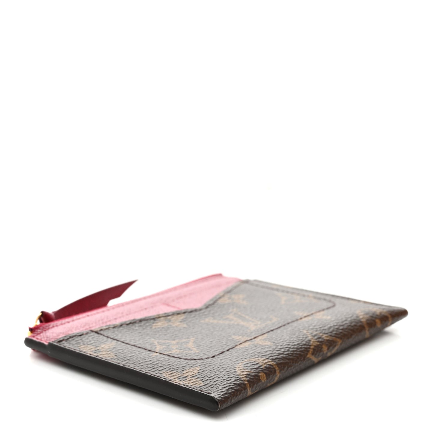 Monogram Zipped Card Holder Fuchsia