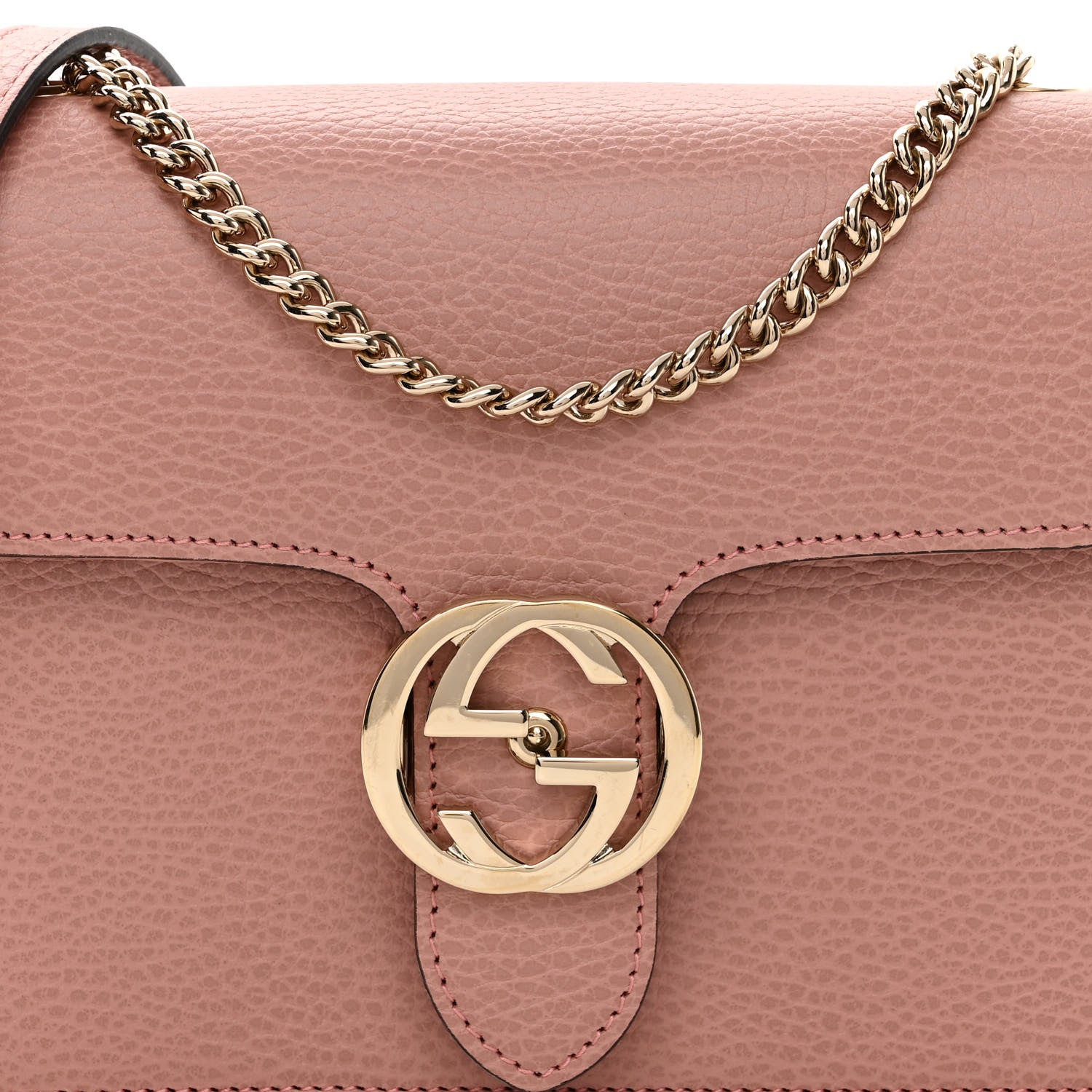 Gucci Dollar Calfskin Small Interlocking G Shoulder Bag Soft Pink 8 of 10