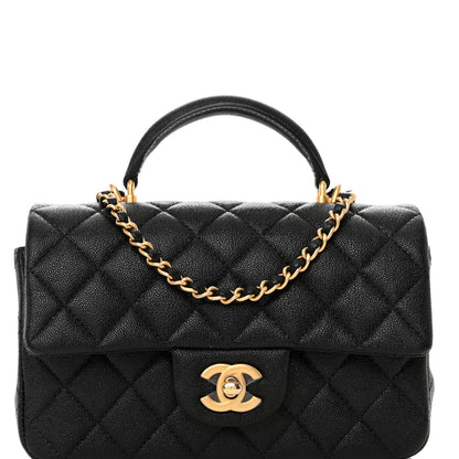 Chanel Caviar Quilted Mini Top Handle Rectangular Flap Black 8 of 10