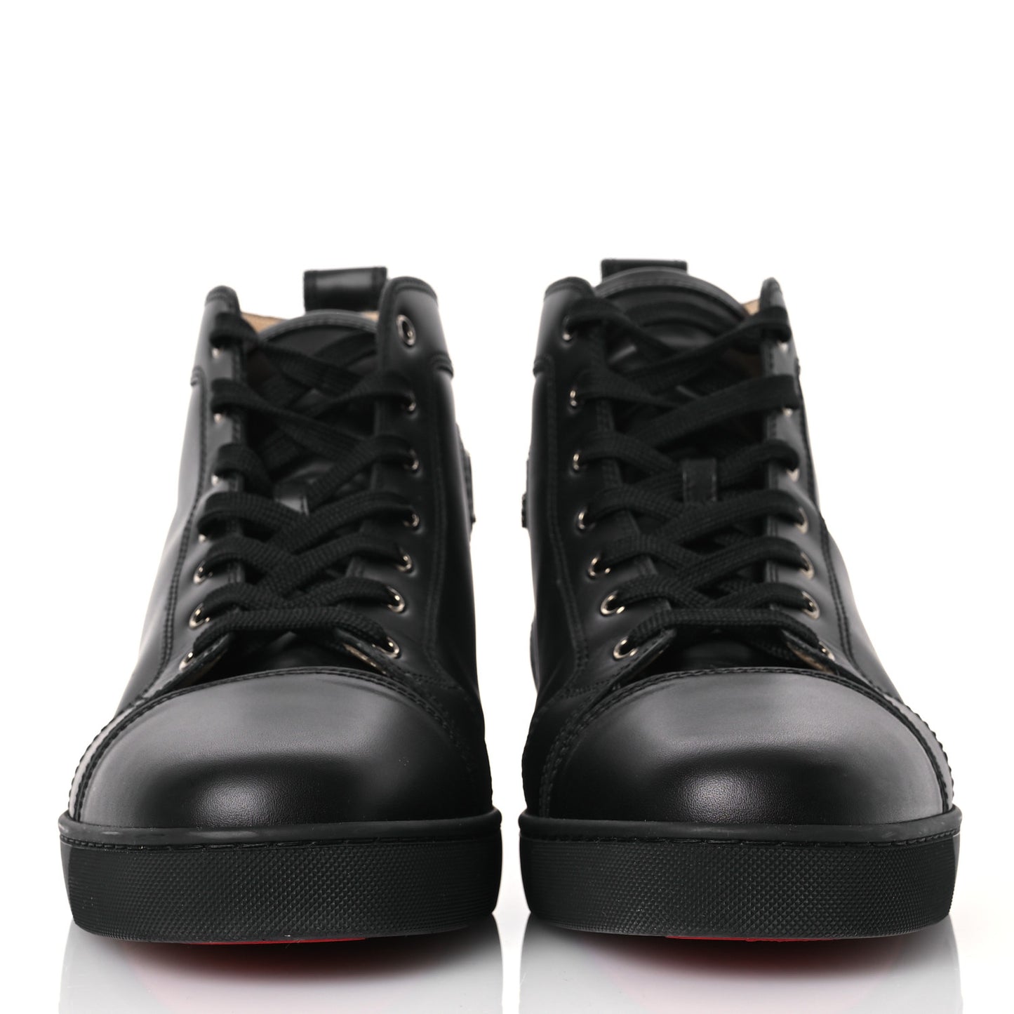 Calfskin Mens Louis High Top Sneakers 46 Black