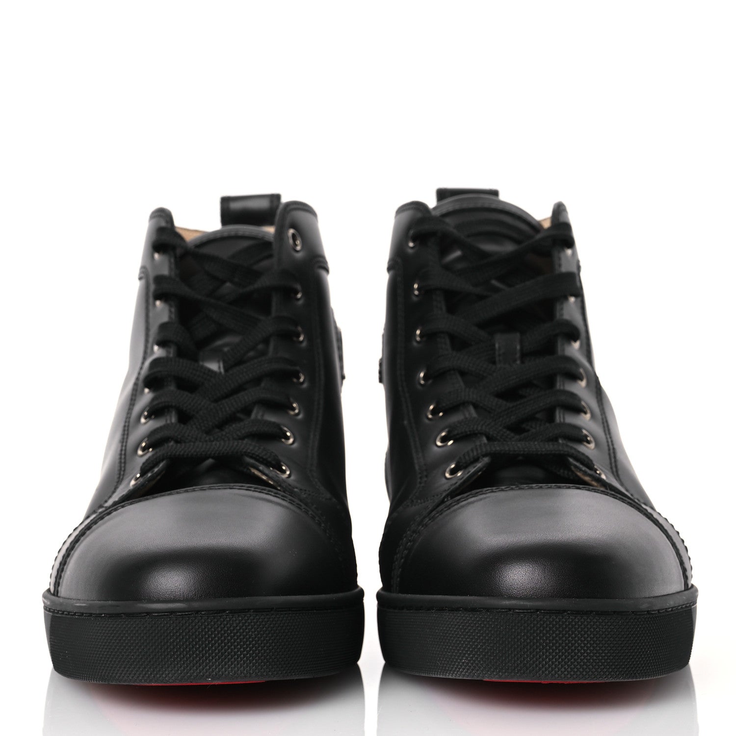 Christian Louboutin Calfskin Mens Louis High Top Sneakers 46 Black 2 of 14