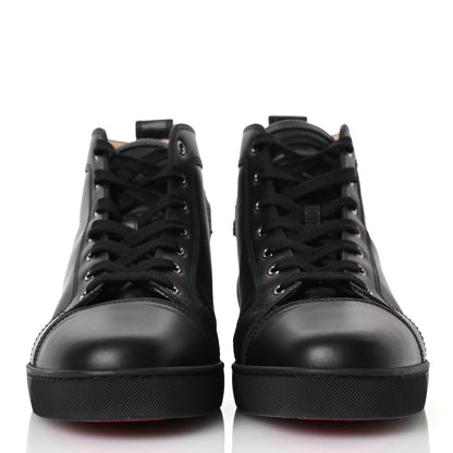 Christian Louboutin Calfskin Mens Louis High Top Sneakers 46 Black 2 of 14