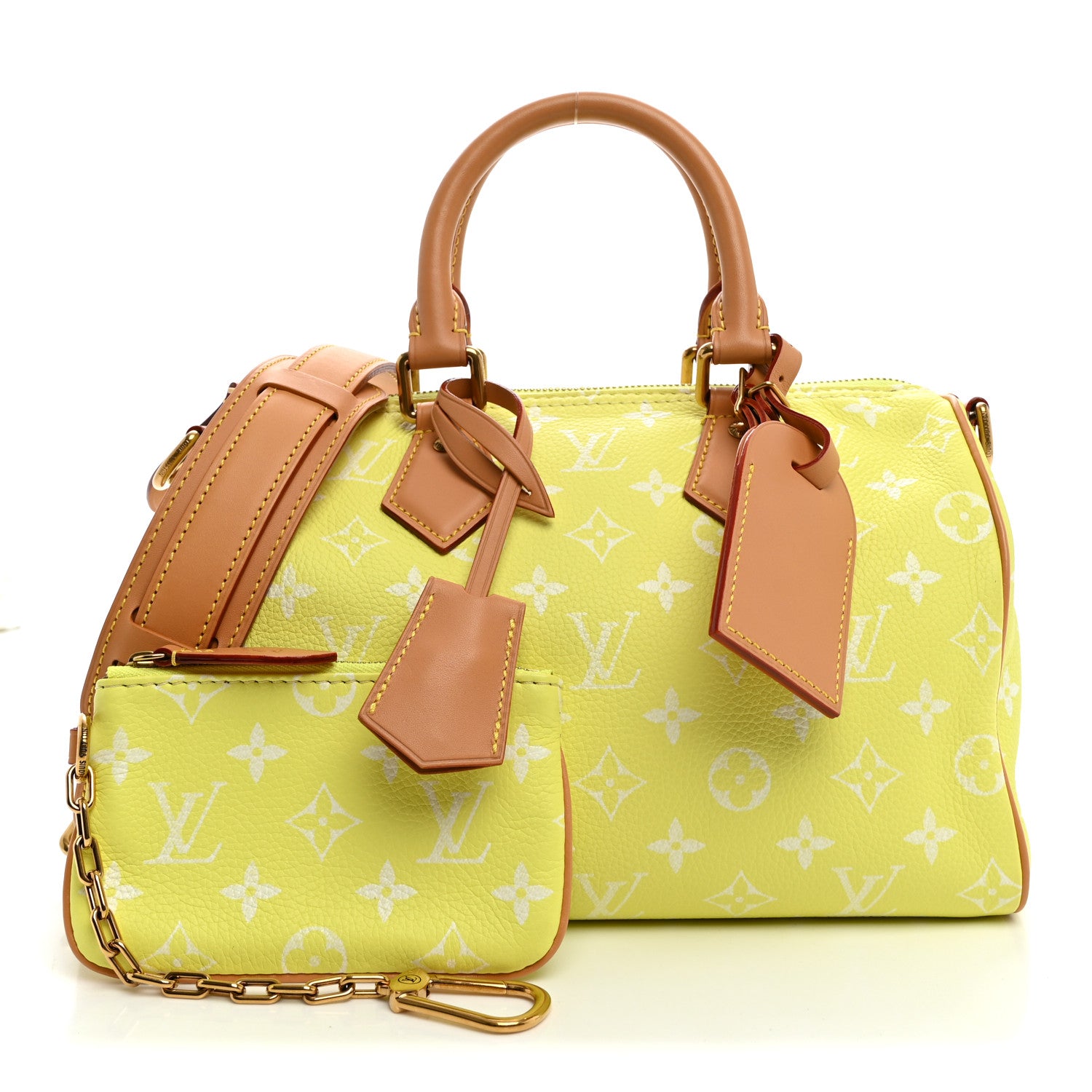 Louis Vuitton Calfskin Monogram Speedy P9 Bandouliere 25 Lemonade Yellow 3 of 11