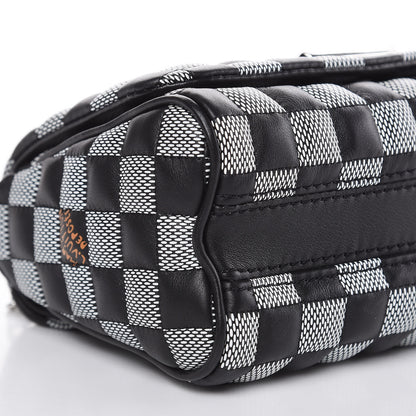Louis Vuitton Calfskin Damier Twist Shoulder Bag BB Black White 7 of 9