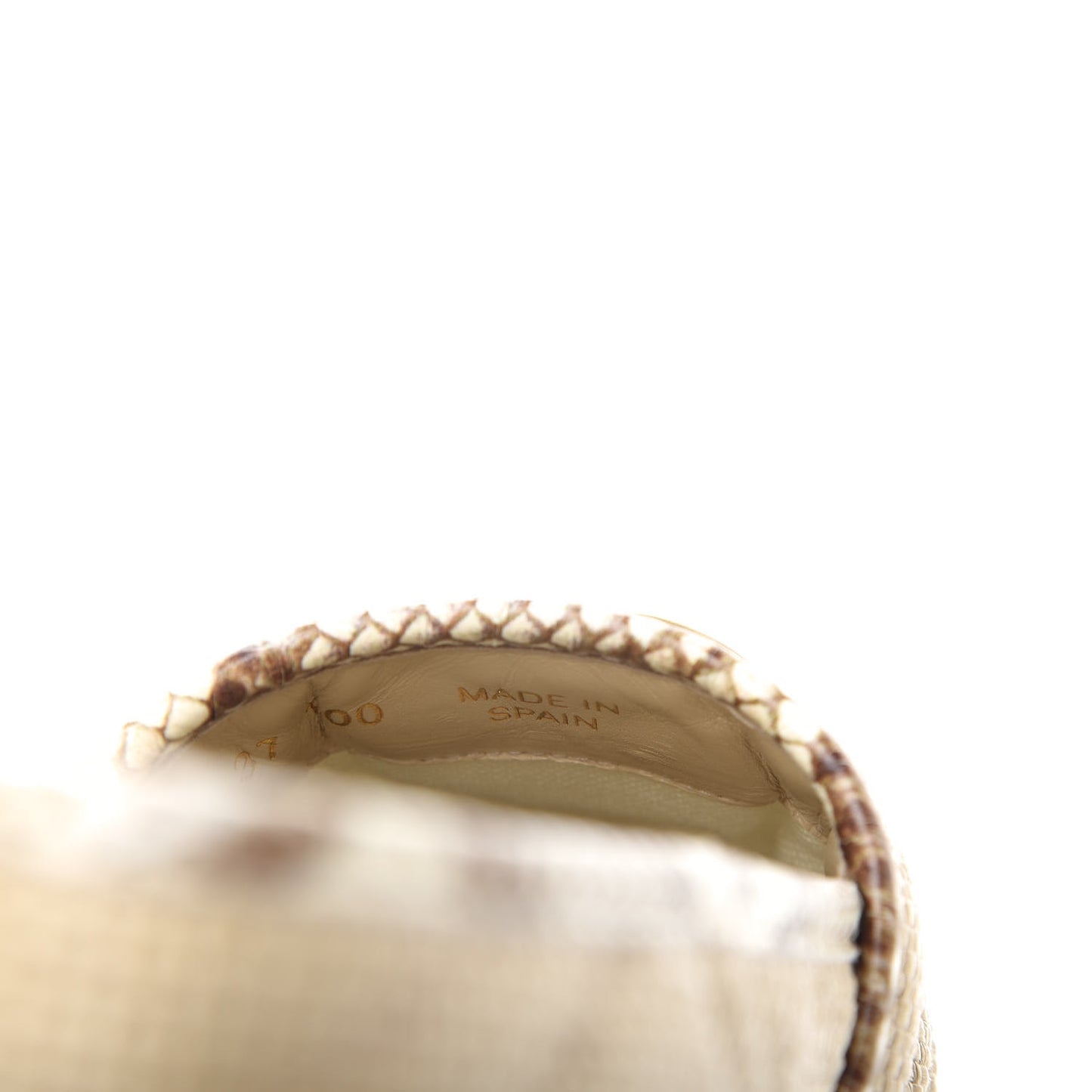 Straw Elaphe Matelasse GG Marmont Espadrilles 37 Natural Cream Brown