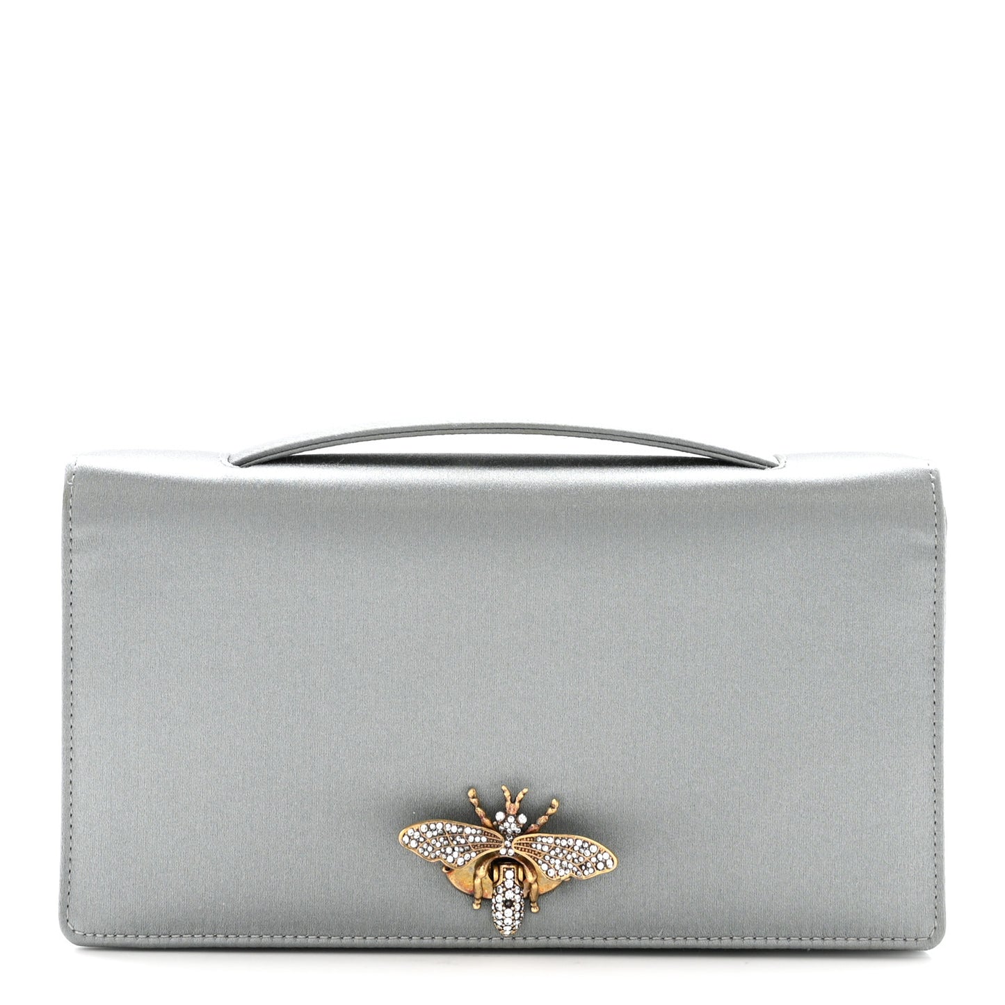 Satin Bee Clutch Light Iron