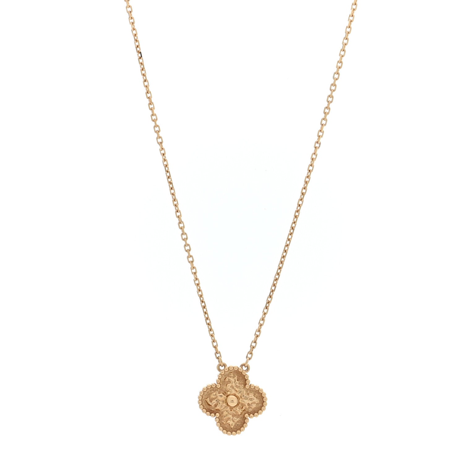 Van Cleef & Arpels 18K Yellow Gold Vintage Alhambra Pendant Necklace 1 of 4
