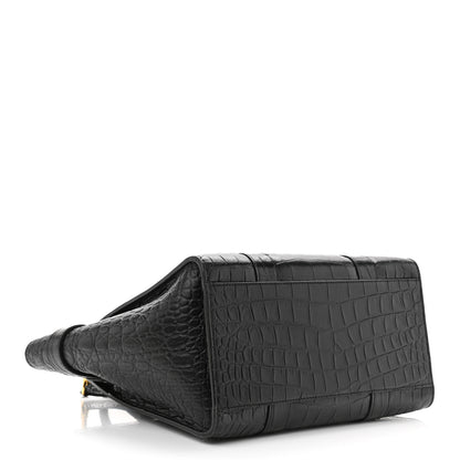 Mulberry Crocodile Embossed Calfskin Small Zipped Bayswater Black 4 of 9