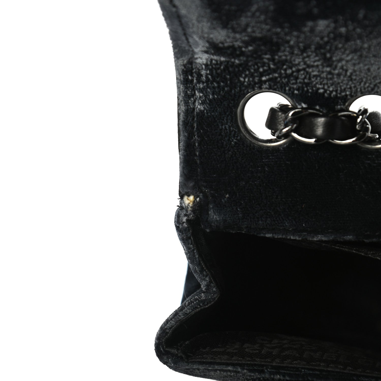 Chanel Velvet Quilted East West Flap Black 10 of 12