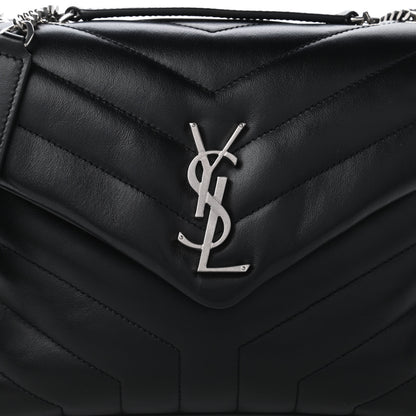 Saint Laurent Calfskin Y Quilted Monogram Small Loulou Chain Satchel Black 10 of 10