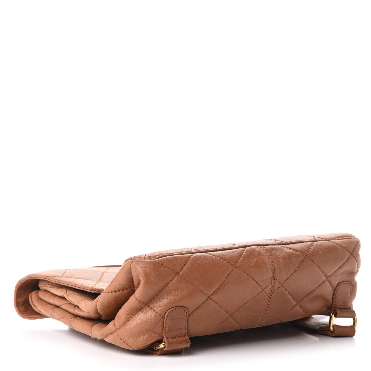 Chanel Lambskin Quilted Backpack Brown 3 of 7
